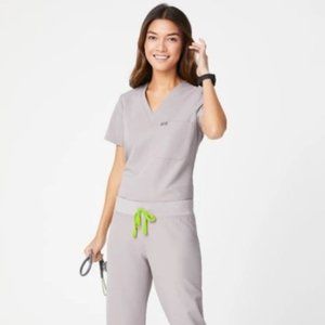 women's Slate Kade - Petite Cargo Scrub Pants - L - Petite / Slate